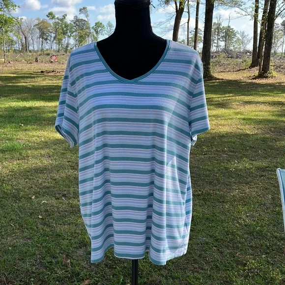 Sonoma V-Neck Striped Tee - Picture 1 of 6